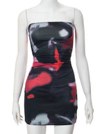 Abstracte bedrukte mini-jurk