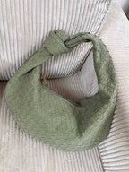 Geweven Suède Handtas Medium met Knoopdetail