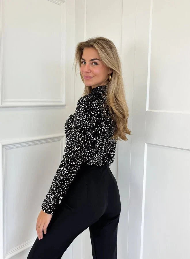 Pailletten Glittertop voor Feestjes - Elegante Glamour Outfit