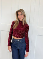 Pailletten Glittertop voor Feestjes - Elegante Glamour Outfit