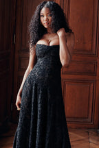 Romantische Maxi Jurk Met Corset Lacing En Bloemmotief