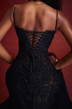 Romantische Maxi Jurk Met Corset Lacing En Bloemmotief