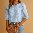 Bloementop Dames met Flatterende Pasvorm en Elegante Stijl