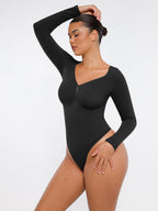 Seamless Long Sleeve Tummy Control Thong Bodysuit