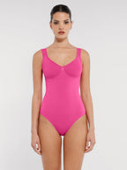 Seamless Sculpting Diamond Neck Brief Bodysuit