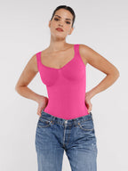 Seamless Sculpting Diamond Neck Brief Bodysuit