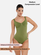 Seamless Sculpting Diamond Neck Brief Bodysuit